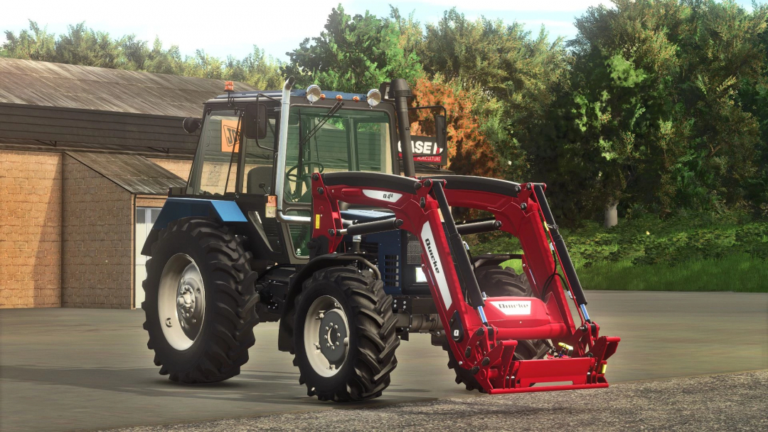 MTZ 892.2 tractor mod in FS25 with red front loader attachment.