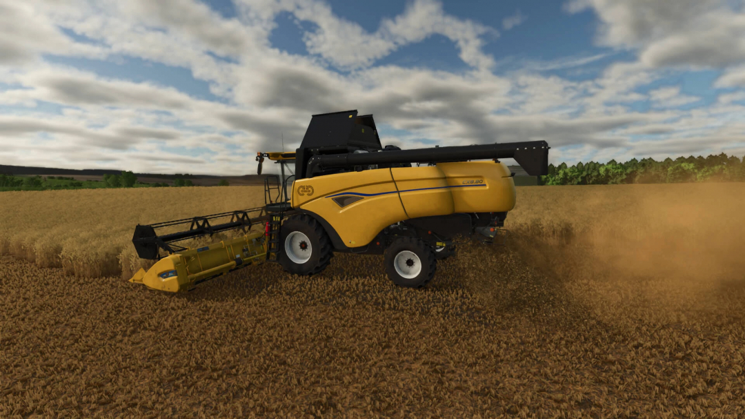 New Holland CX 8.80 harvesting in FS25 mod, showing detailed farming equipment.