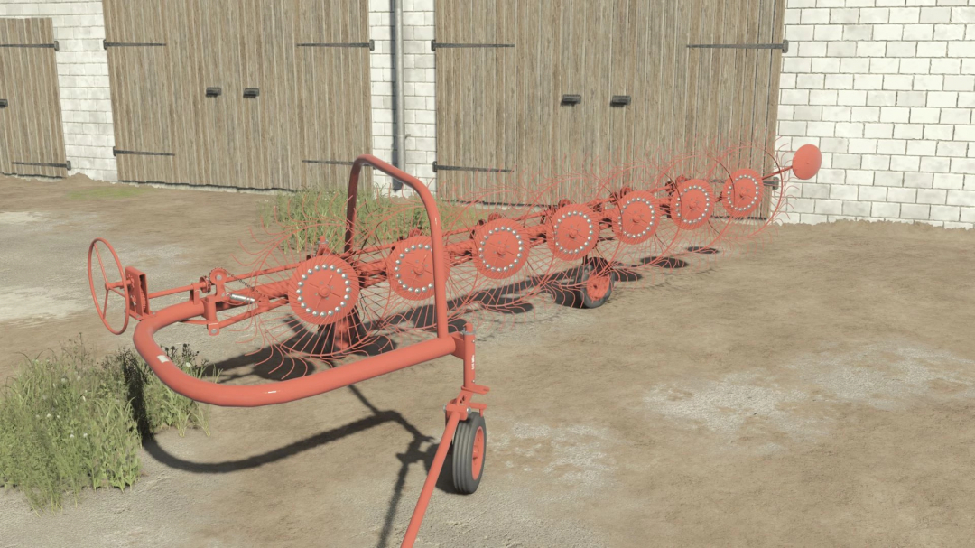 PZK 7/6/5 Pack v1.0.0.0 mod for FS25 showing red rotary rake equipment.