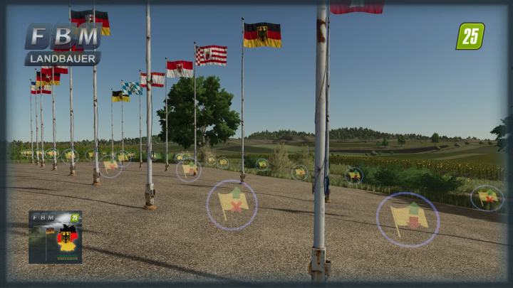 fs25-mods, Farming Simulator 25 mods image showcasing various German flags in the Flags Package DE mod.