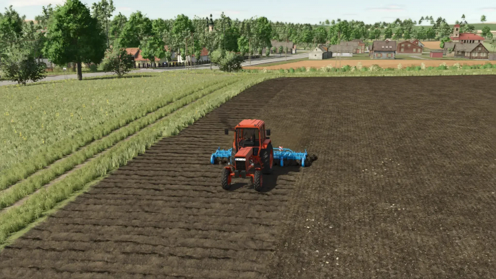 fs25-mods,  FS25 mod Fortschritt B-231 tractor plowing a field in Farming Simulator 25.