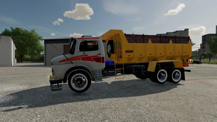 fs25-mods, FS25 mod Mercedes-Benz 1111 v1.0.0.0 truck parked on a gravel surface in Farming Simulator 25.