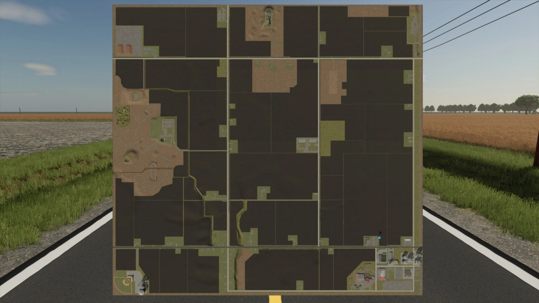 Frankenmuth Farming Map v1.1.0.0 for FS25, displaying detailed fields and roads.