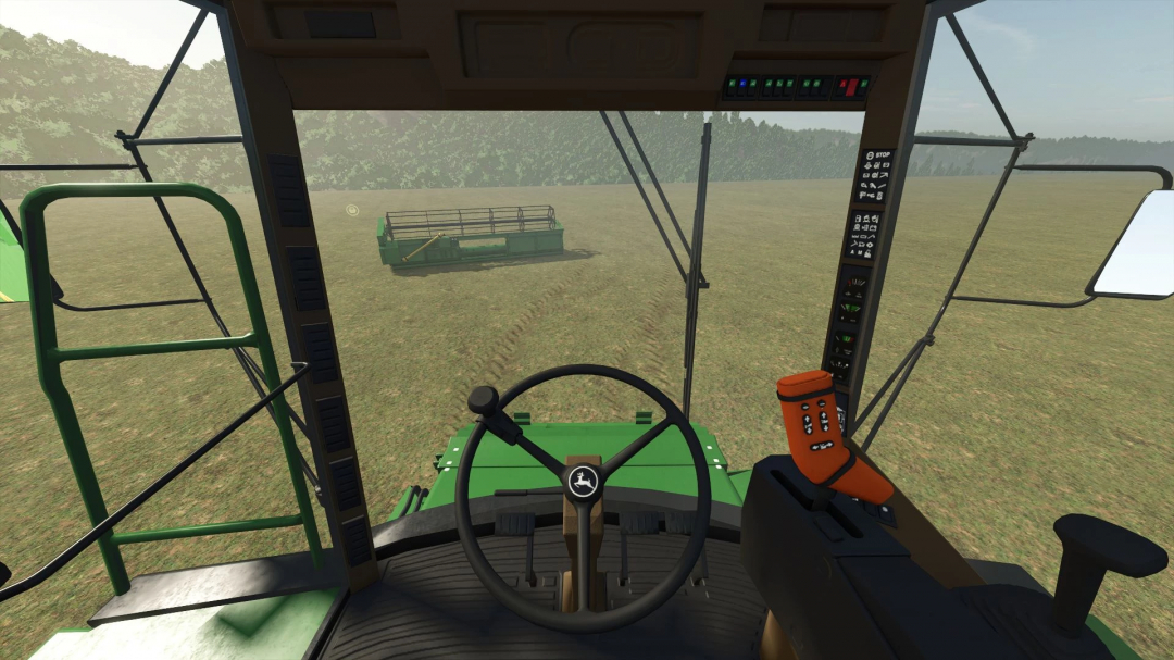 FS25 mod John Deere 2266 cockpit view in Farming Simulator 25.