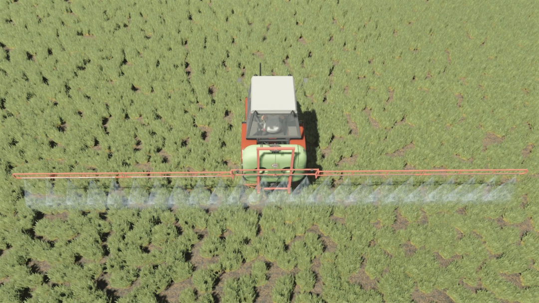 KFMR Krukowiak Optimal 400/12/MIX mod in FS25, spraying field crops.