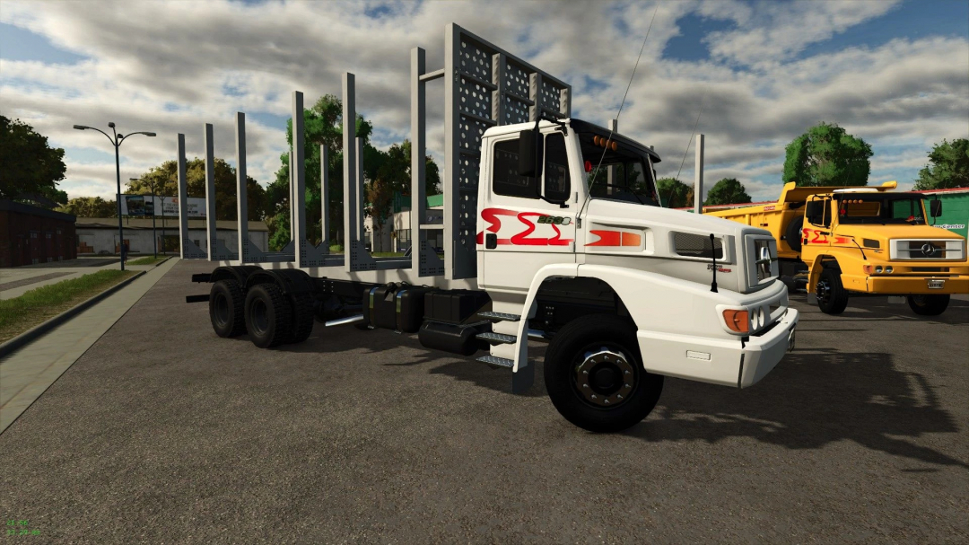 FS25 mod Mercedes 2638 v1.0.0.0 truck with logging frame in Farming Simulator 25.