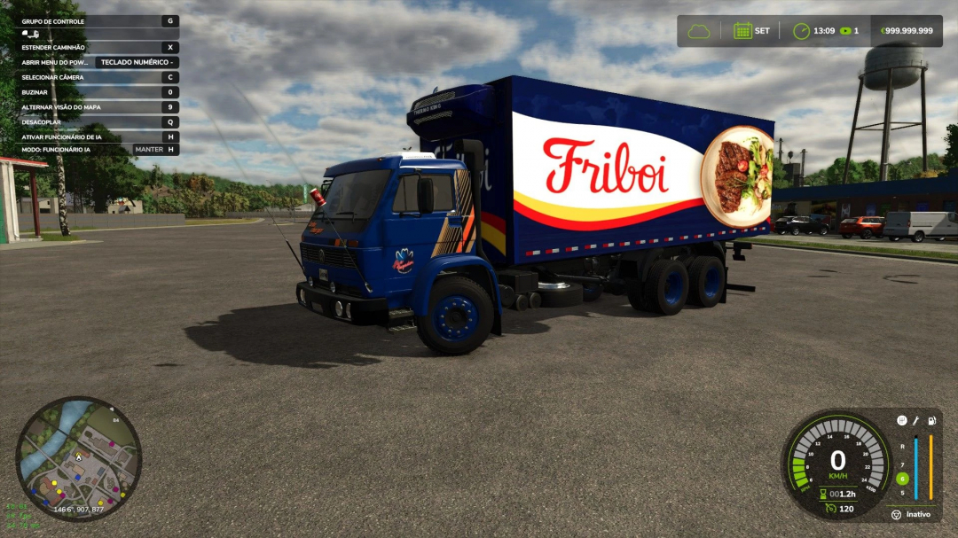 FS25 mod Volkswagen Fuscao 1720 truck with Friboi branding in Farming Simulator 25.