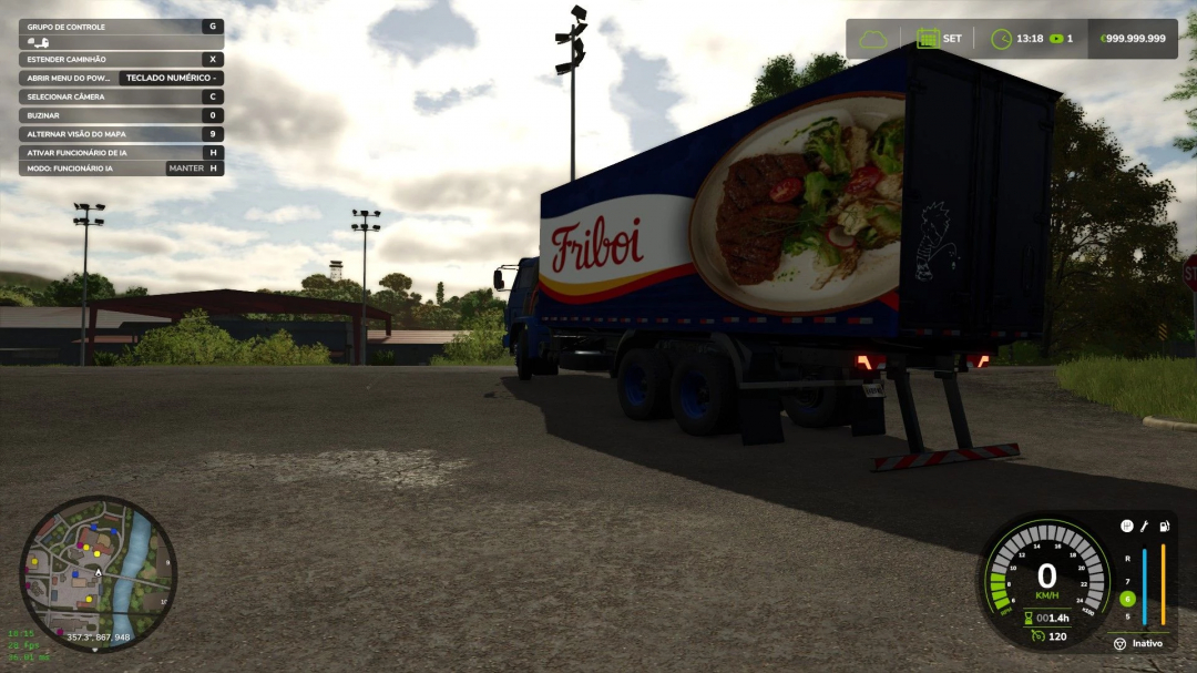 FS25 mod featuring Volkswagen Fuscao 1720 truck with Friboi branding in Farming Simulator 25.