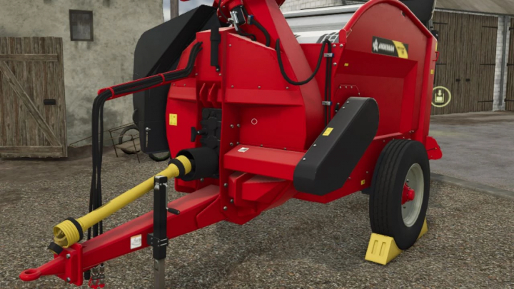 fs25-mods, FS25 mods: Anderson Pro Chop 150 v1.0.0.0 in Farming Simulator 25, red agricultural equipment on farm.