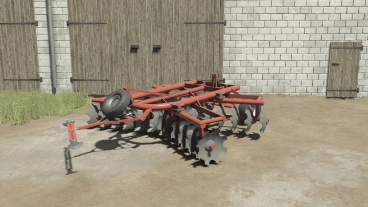 fs25-mods,  Disc Harrow 2.7m mod for Farming Simulator 25, displayed near a barn.