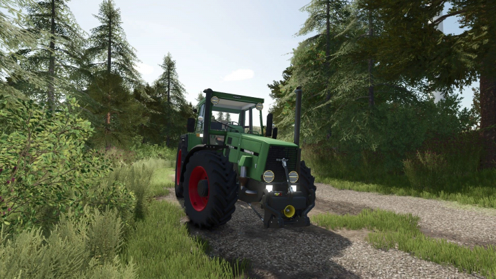 fs25-mods, Fendt 600 LS tractor mod in FS25 game forest setting.