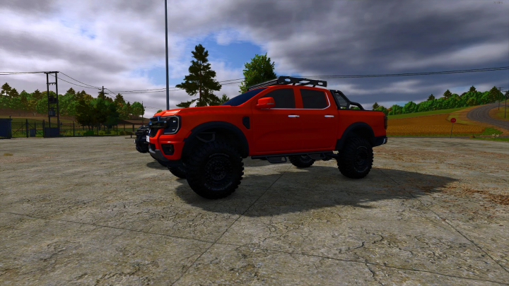 fs25-mods, Ford Ranger 2025 Limited Edition mod in Farming Simulator 25, showcasing a red off-road truck.