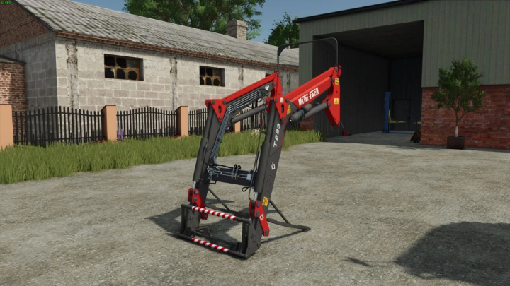 fs25-mods,  Metal Fach T229 mod for Farming Simulator 25 displayed outside a barn. FS25 mods enhance gameplay with realistic farm equipment.