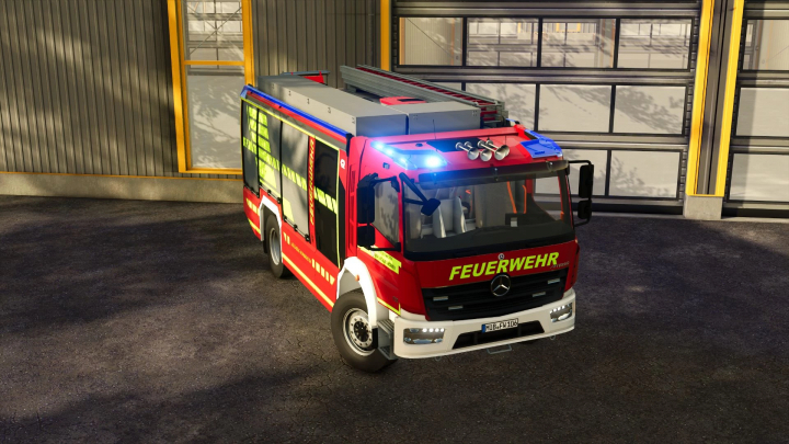 fs25-mods,  Rosenbauer AT3 Facelift fire truck mod in FS25, showcasing sleek design and vivid graphics in Farming Simulator 25.