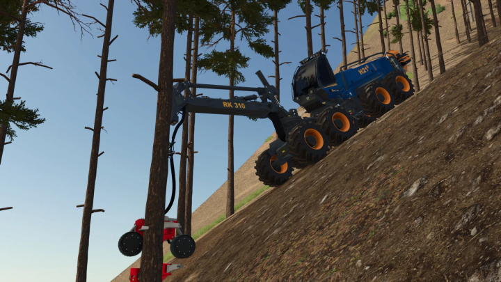 fs25-mods,  FS25 mod Rottne H21D Steep Slope Pack operating on a hillside in Farming Simulator 25.