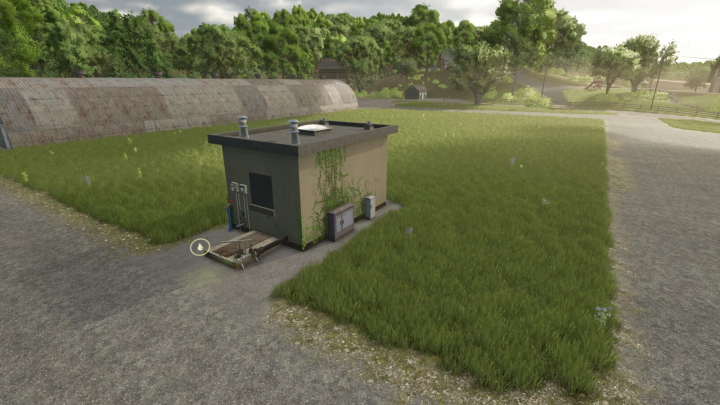 fs25-mods,  FS25 Water House mod v1.0.0.0 in a rural setting with greenery.