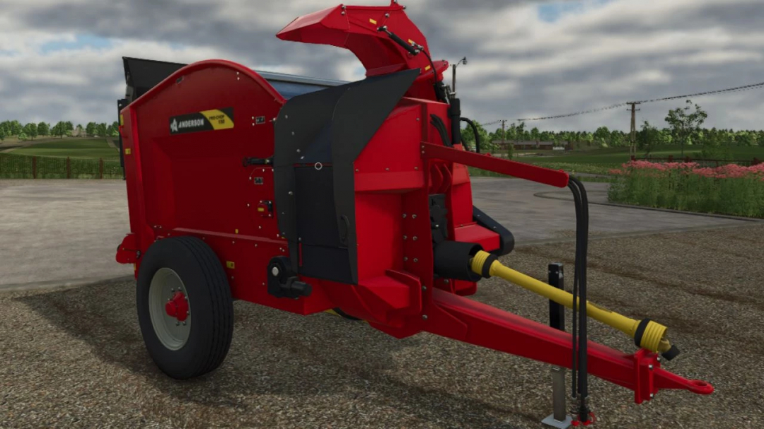 FS25 mod: Anderson Pro Chop 150 v1.0.0.0, a red agricultural machine for Farming Simulator 25.