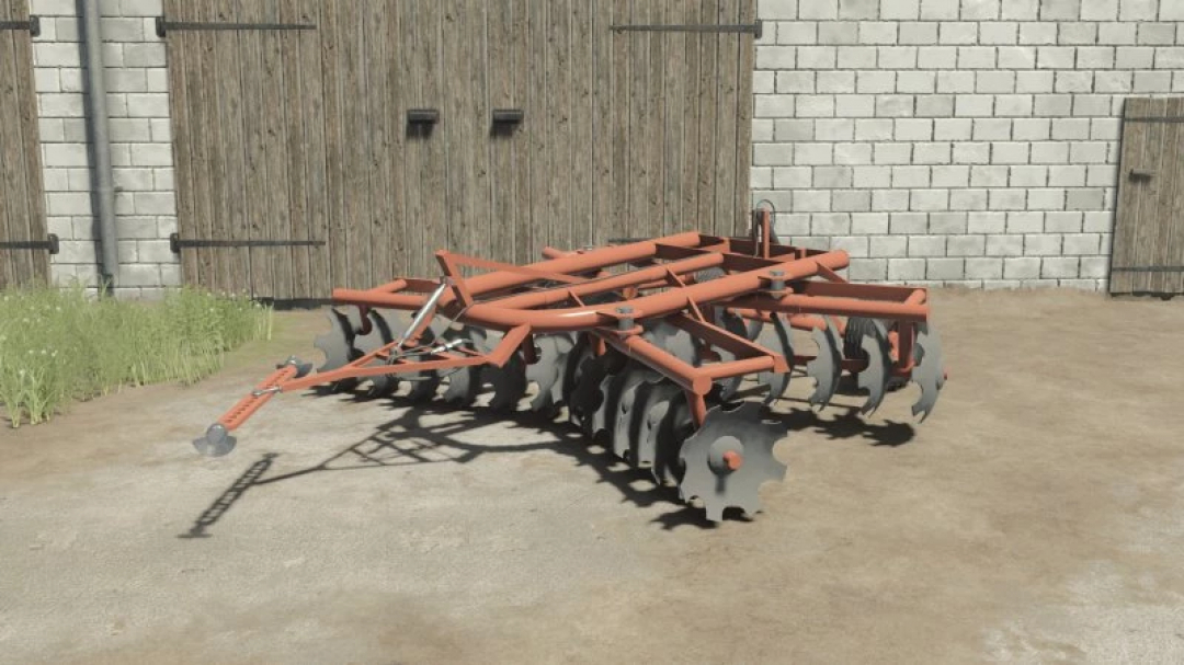 Disc Harrow 2.7m mod for Farming Simulator 25 showcased on a farmyard.