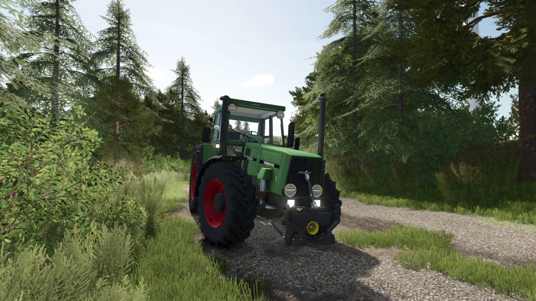 Fendt 600 LS tractor mod in FS25 game forest setting.