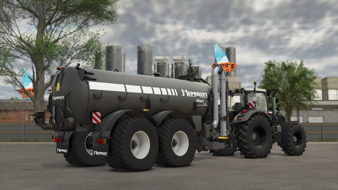 FS25 mod Meprozet PN-180 2W Plus v1.0.0.0 in Farming Simulator 25, featuring a robust tanker trailer.