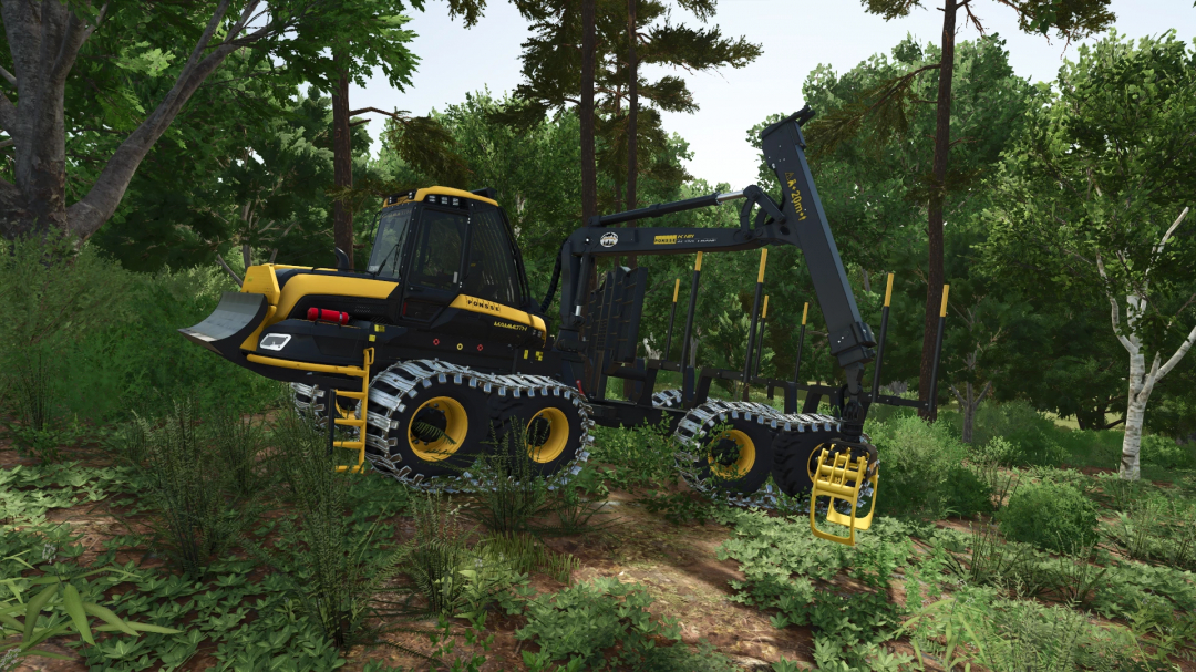 Ponsse Mammoth Active Frame v1.0.0.0 mod in FS25 forest setting.