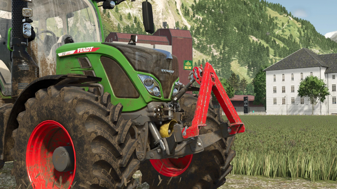 Close-up of a tractor with Sauter Triangle mod in FS25, Farming Simulator 25 mod.