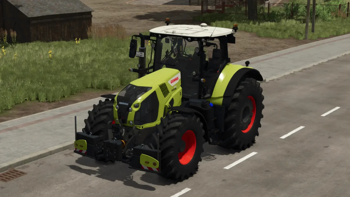 fs25-mods,  FS25 mod Claas AXION 870-800 tractor on paved road.