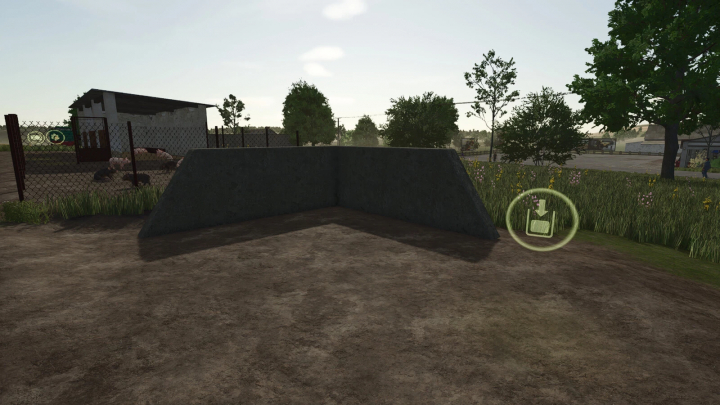 fs25-mods,  FS25 mod Hungarian Homestead Pig Barn v1.0.0.0 featuring a fenced pigsty on a farm with surrounding greenery.