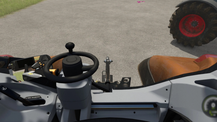 fs25-mods,  FS25 mod Indoor Camera Position v1.0.0.0 showing tractor cockpit view.