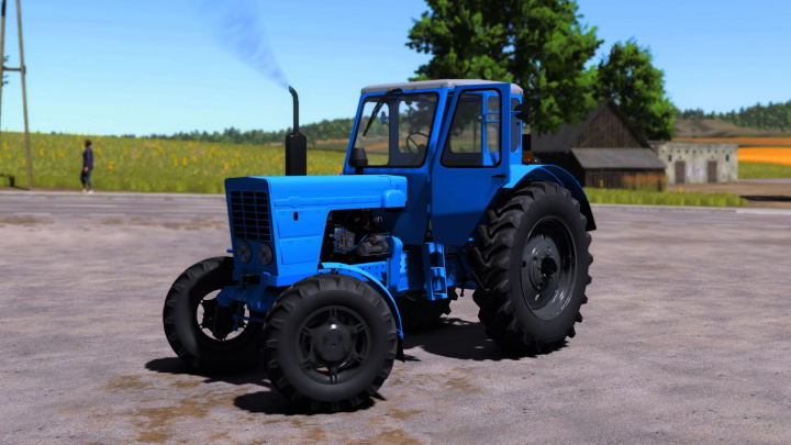 fs25-mods,  Blue MTZ 50 tractor mod for Farming Simulator 25, parked on a rural path.