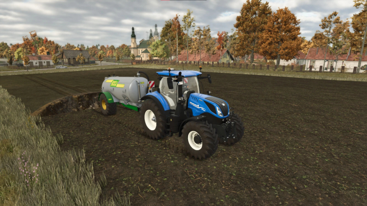 fs25-mods, FS25 mod image showing a blue tractor with Ross More 2200G Slurry Tanker on a field, part of Farming Simulator 25 mods.