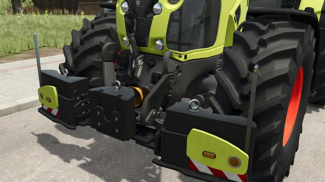 Claas AXION 870-800 mod in Farming Simulator 25 showcasing detailed rear view with tires and attachments.