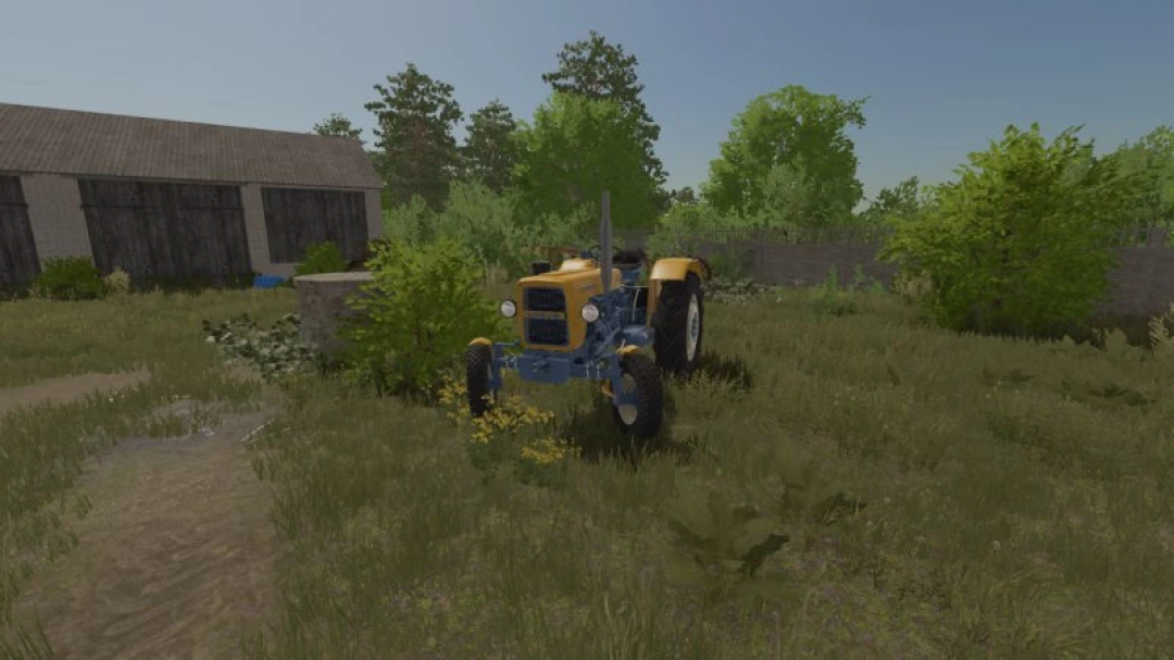 A vintage Ursus C330 tractor mod in a grassy field in FS22. Farming Simulator 22 mod enhancing rural gameplay.