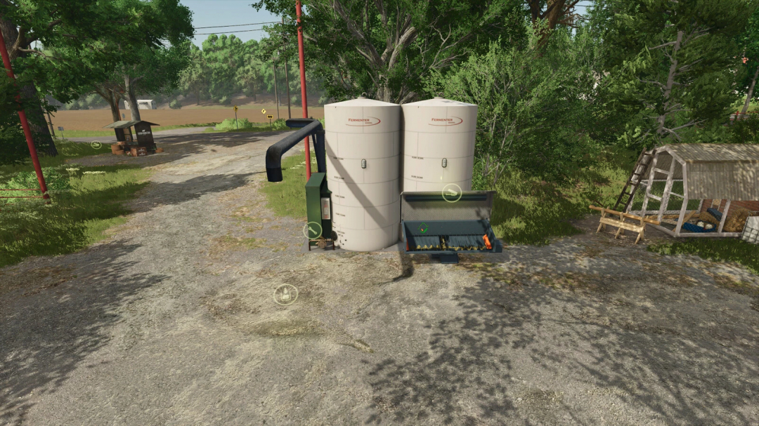 FS25 mods Fermenter 60000L v1.0.0.0 showing two large tanks in a farm setting.