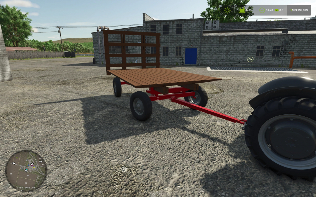 FS25 mod John Deere Barge Wagon v1.0.0.0 in a farm setting.