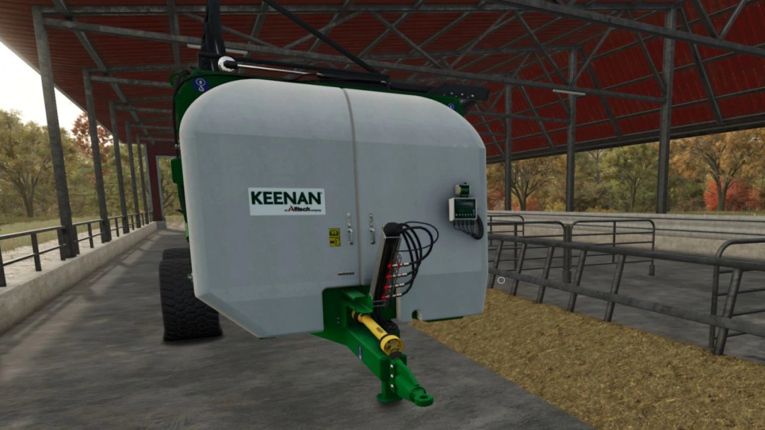 FS25 mod Keenan MechFiber 365 v1.0.0.0 in a barn setting from Farming Simulator 25.