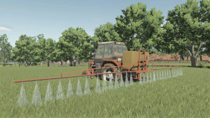 fs25-mods,  FS25 mod Agromechanika Kranj 600L v1.0.0.0 in action, spraying field, Farming Simulator 25