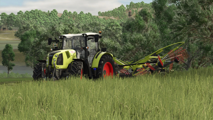 fs25-mods,  CLAAS Liner 2700 mod in Farming Simulator 25, showcasing a tractor operating in a lush green field.