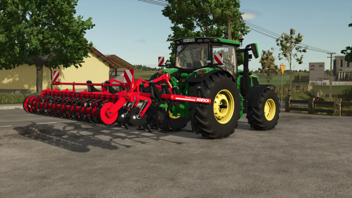 fs25-mods,  FS25 mod Horsch Terrano 3.5FX v1.0.0.0 on a green tractor in Farming Simulator 25.