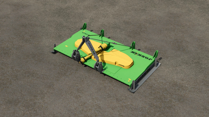 fs25-mods,  Joskin TR270C3 mod for FS25 on a gravel surface, showcasing the vibrant green and yellow attachment.