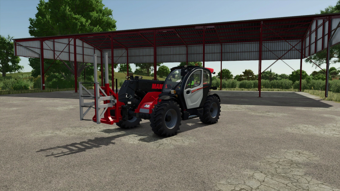 Galonnier GG21 mod in FS25 shows a telehandler in a farm setting, highlighting Farming Simulator 25 equipment.