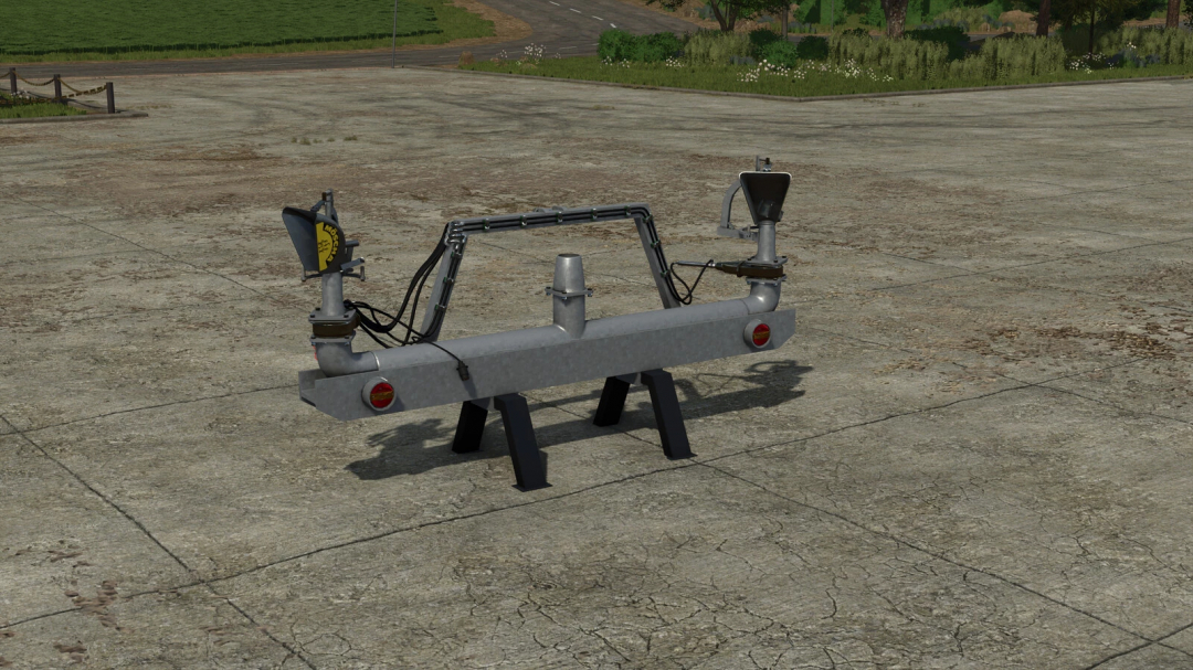 Lizard Moscha Duo v1.0.0.0 mod for FS25, showing a farm implement on concrete in Farming Simulator 25.