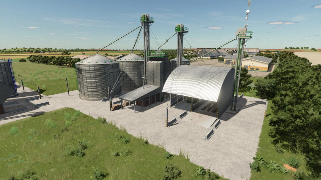 FS25 mods: Package Mega Silo v1.0.0.0 featuring large silos and storage facilities in Farming Simulator 25.