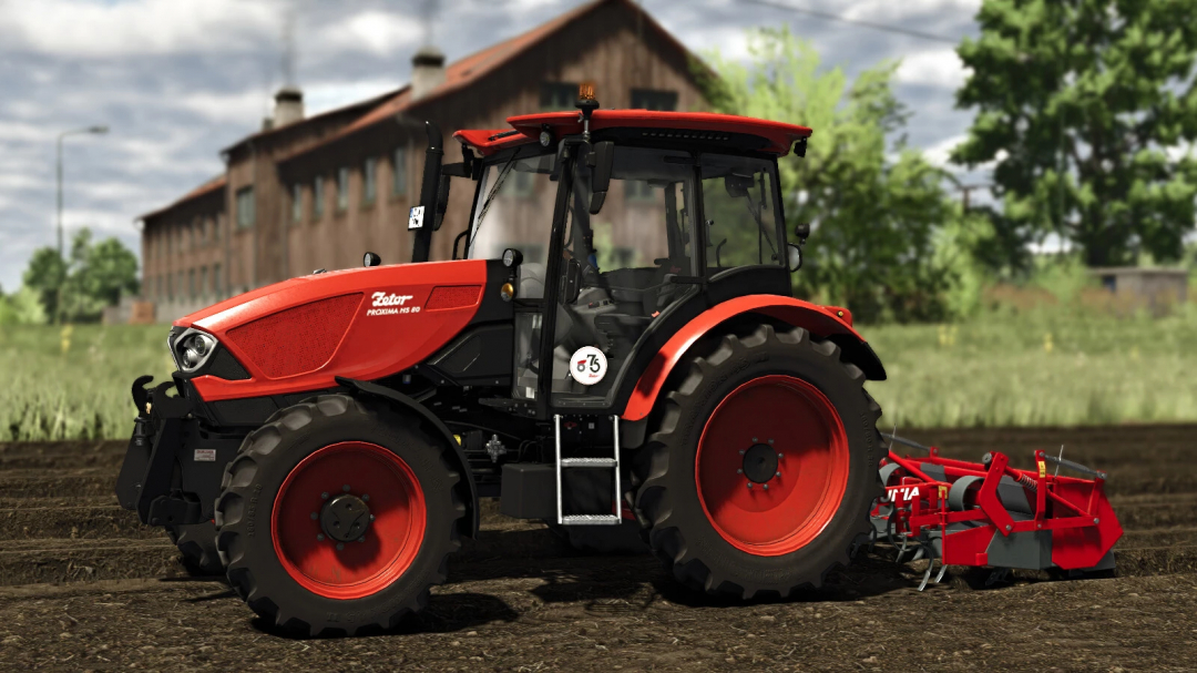 Unia Forma 2 mod in FS25 with a red tractor in a field setting.