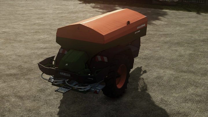 fs25-mods, FS25 mod Amazone ZGTS 10001 v1.0.0.0, featuring a large farming vehicle with an orange top and robust wheels.