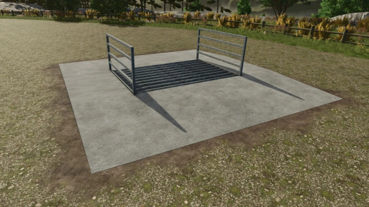 fs25-mods,  Metal cattle grid on a concrete base in FS25 Canadian Passage Pack mod.