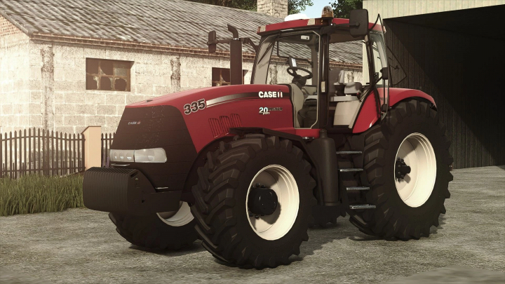 fs25-mods,  FS25 mod Case IH Magnum 2007/8 Series tractor parked in front of a barn.