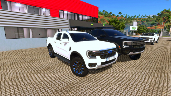 fs25-mods,  FS25 mod: Ford Ranger 2025 Limited Edition v1.2.0.0 parked outside, showcasing white and black designs.