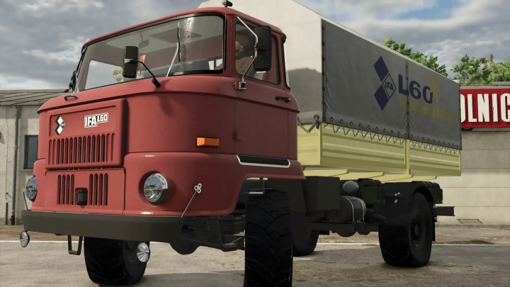 fs25-mods,  IFA L60 LKW mod in FS25, showcasing a detailed red truck model.