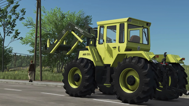 fs25-mods, MB Powerlift tractor mod in Farming Simulator 25 on a rural road.